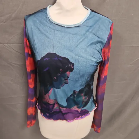 JANE DOE 2 LAYER MESH TOP IN MULTI SIZE L