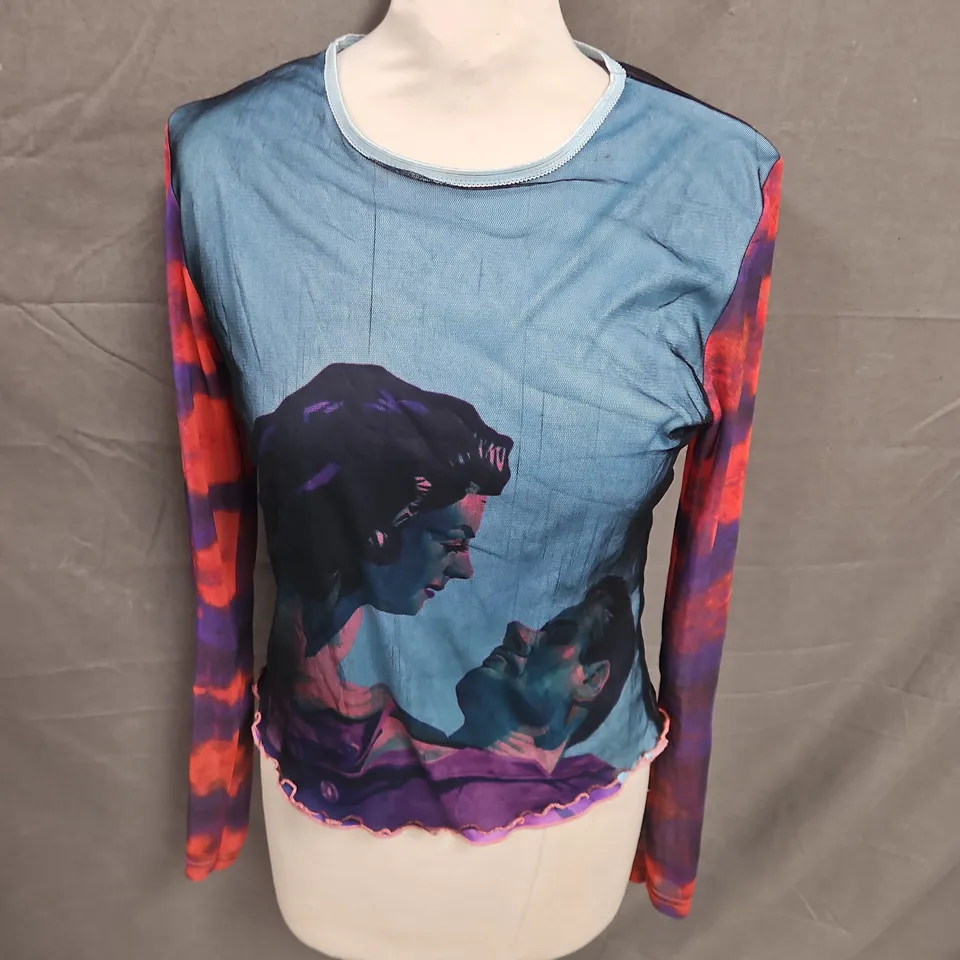 JANE DOE 2 LAYER MESH TOP IN MULTI SIZE L