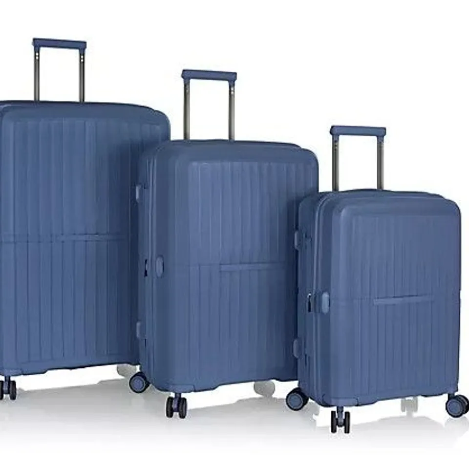 HEYS DURAFLEX AIRLITE 3 PC LUGGAGE SET BLUE