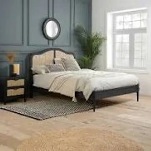 BOXED BIRLEA LEONIE KING SIZE RATTAN BED - BLACK (2 BOXES)