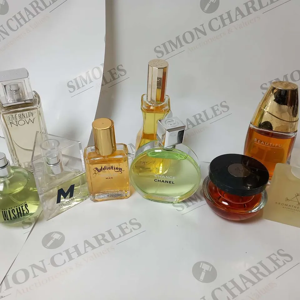 APPROXIMATELY 20 ASSORTED UNBOXED FRAGRANCES TO INCLUDE; TED BAKER, CHANEL, ESTEE LAUDER AND CALVIN KLEIN