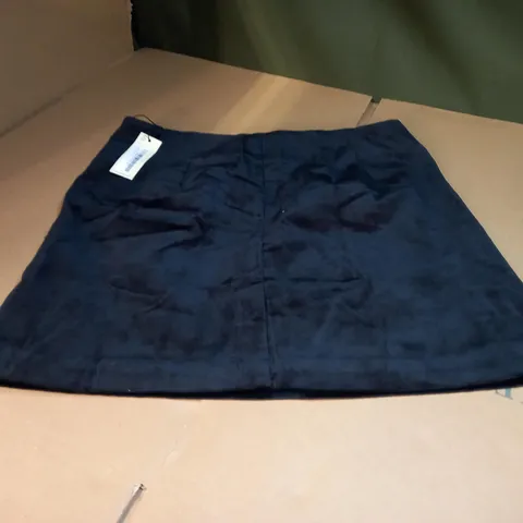 OASIS BLACK VEVET HIGH WAIST MINI SKIRT - SIZE 14