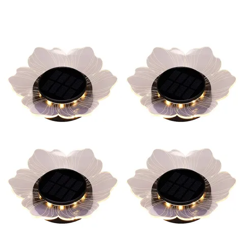 GARDEN REFLECTIONS SET OF 4 COLOUR CHANGING SOLAR ACRYLIC FLOWER LIGHTS