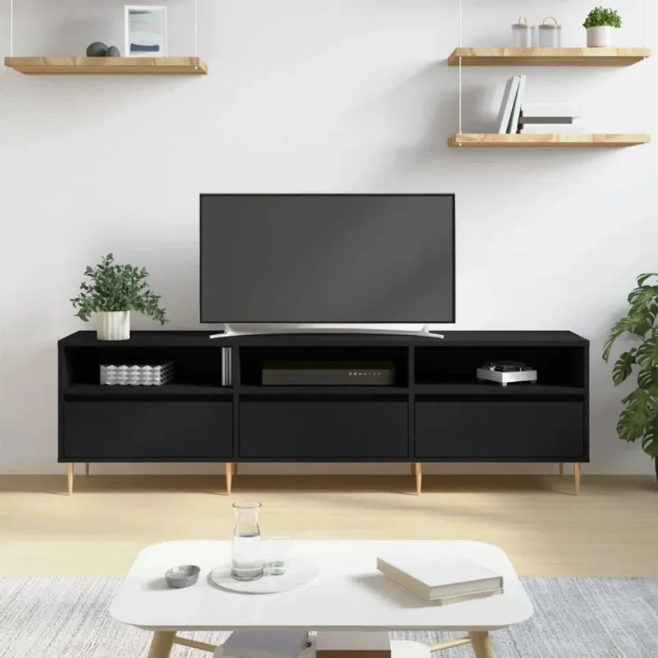 BOXED HUCHINSON TV STAND FOR TVS UP TO 65" - BLACK (1 BOX)