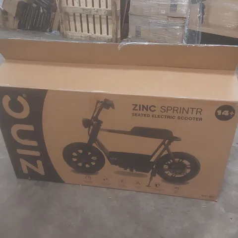 BOXED ZINC SPRINTER SEATED ELECTRIC SCOOTER 16" (BOX 1 OF 2 ONLY)