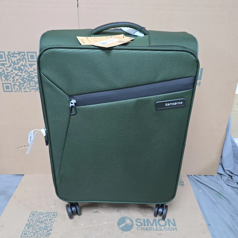 SAMSONITE LITEBEAM SPINNER 66/24 EXP MEDIUM SOFTSHELL CASE IN GREEN