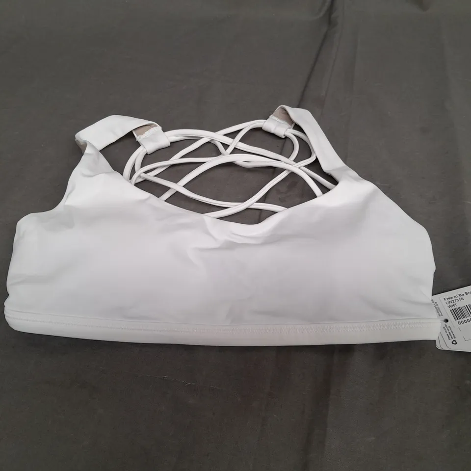 LULULEMON FREE TO BE BRA IN WHITE - SIZE 4