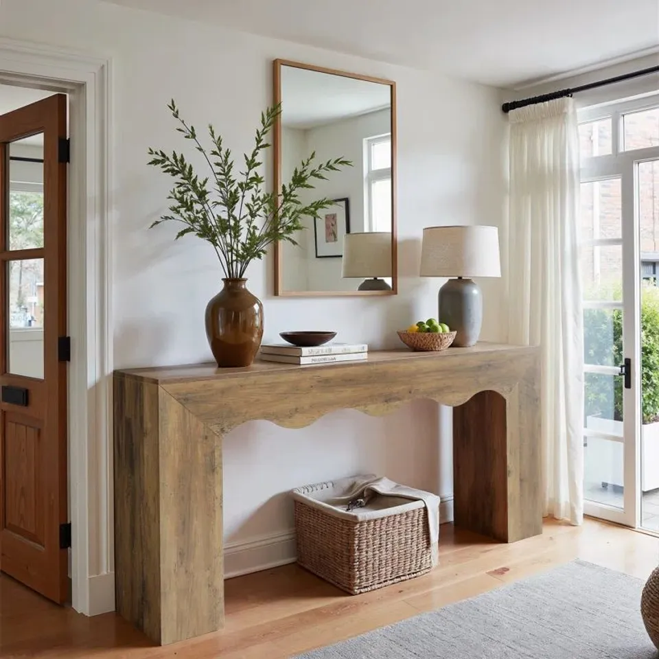 BOXED 160CM CONSOLE TABLE WITH WAVY DESIGN