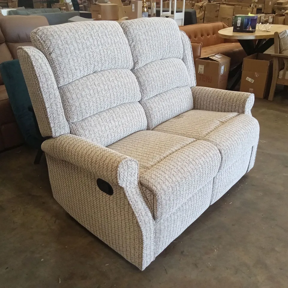 LAINEY 2 SEATER MANUAL RECLINING SOFA - NATURAL FABRIC