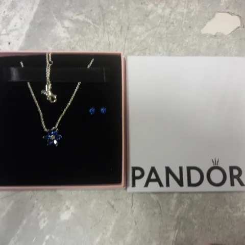 BOXED PANDORA NECKLACE AND EARRING SET