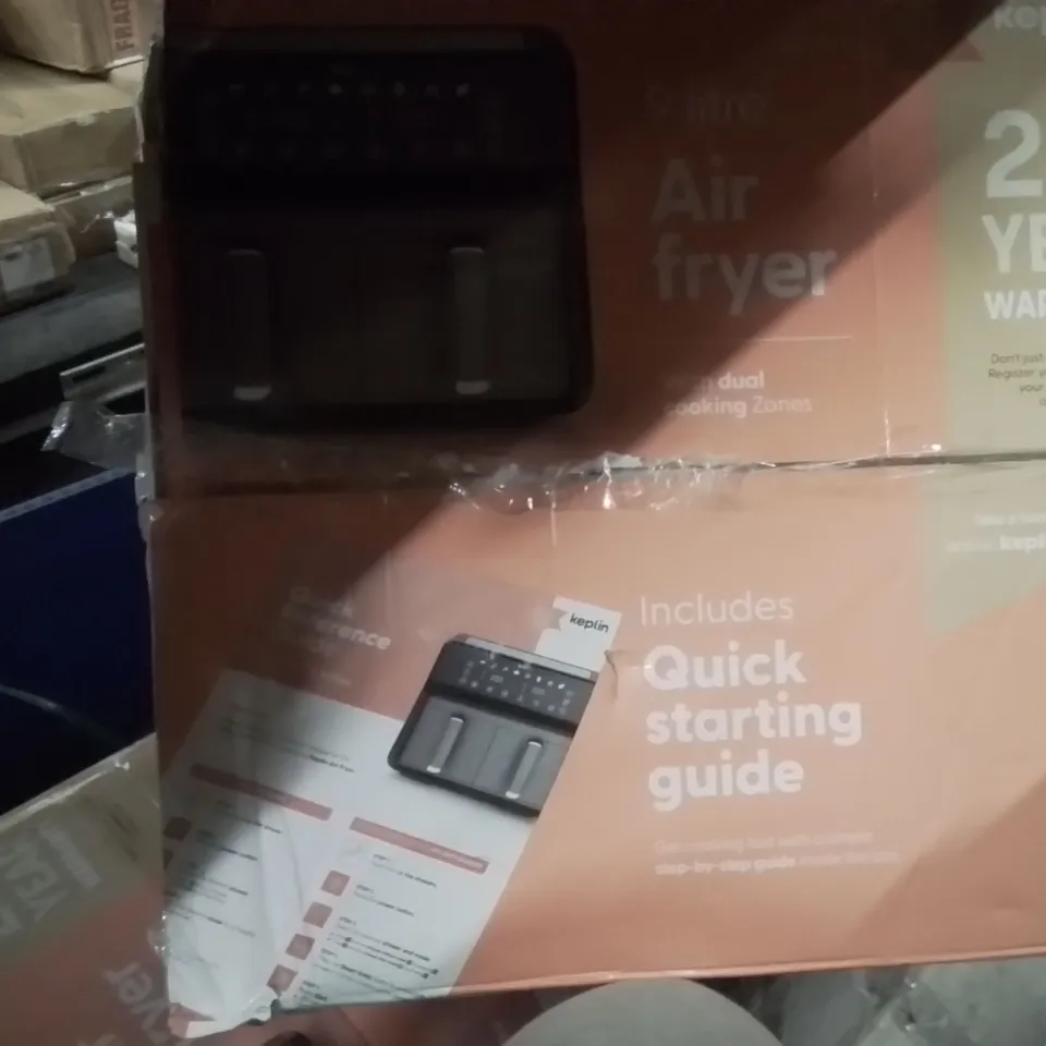 BOXED KEPLIN 9 LITRE AIRFRYER WITH DUAL COOKING ZONES 
