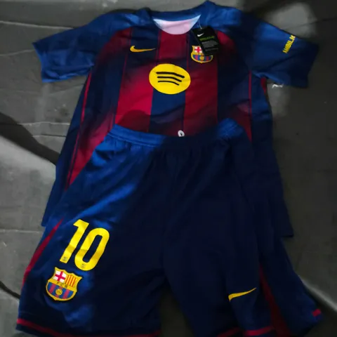 NIKE KIDS BARCELONA HOME JERSEY & SHORTS (#10 YAMAL - SIZE 28