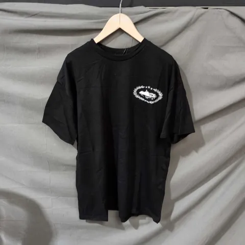 CORTEX BLACK T-SHIRT WITH LARGE WHITE LOGO – SIZE L