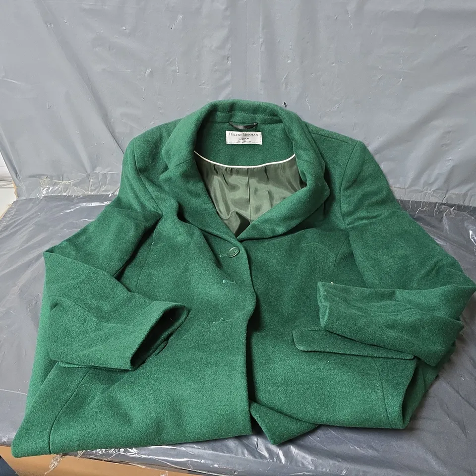 HELENE BERMAN LONDON GREEN LONGCOAT - ONE SIZE