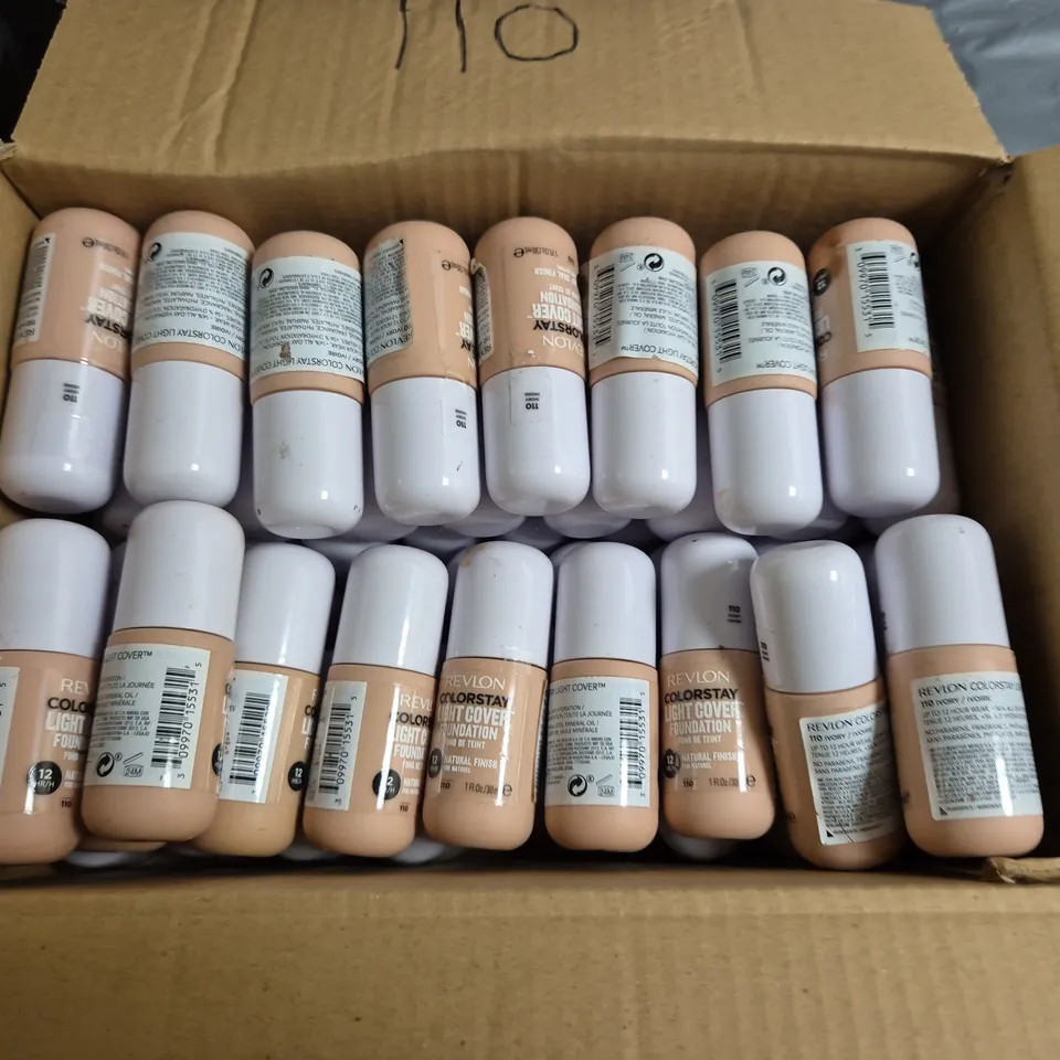 LOT OF APPROXIMATELY 55 REVLON COLOURSTAY LIGHT COVER 30ML FOUNDATIONS - 110 IVORY