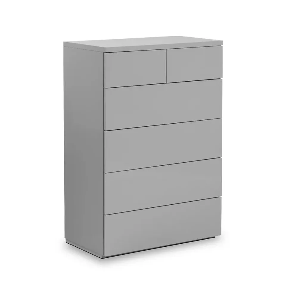 BOXED DELPHINUS 6-DRAWER CHEST OF DRAWERS - GREY GLOSS (2 BOXES)