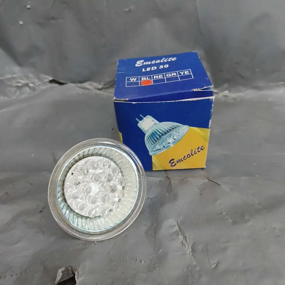 APPROXIMATELY 150 BOXED EMCOLITE LED 50 BULBS 