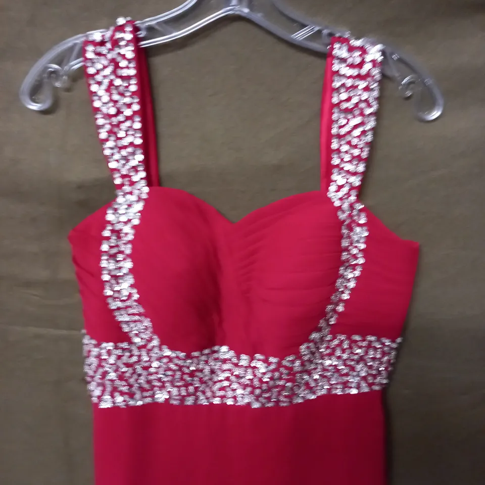 RED EMBELLISHED OCCASIONAL DRESS IN RED - 8