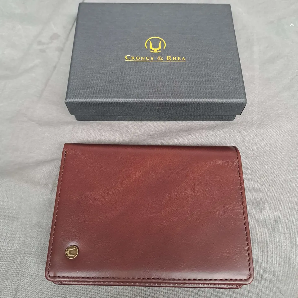 BOXED CRONUS & RHEA LEATHER WALLET IN BROWN