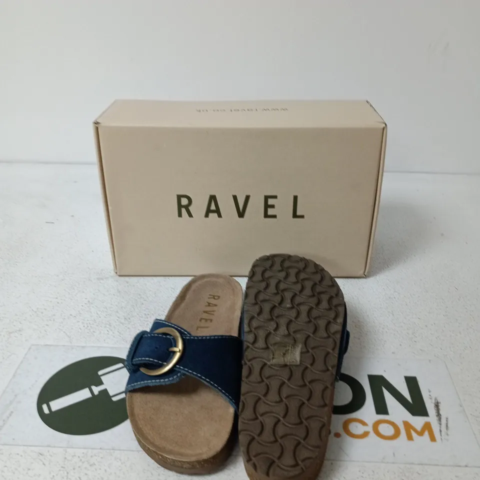 RAVEL SALTON BLUE SUEDE SANDALS – UK 3 (EUR 36)