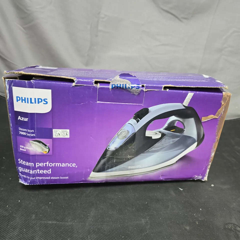 PHILIPS AZUR STEAM IRON 7000 SERIES WITH STEAMGLIDE PLUS – BOXED