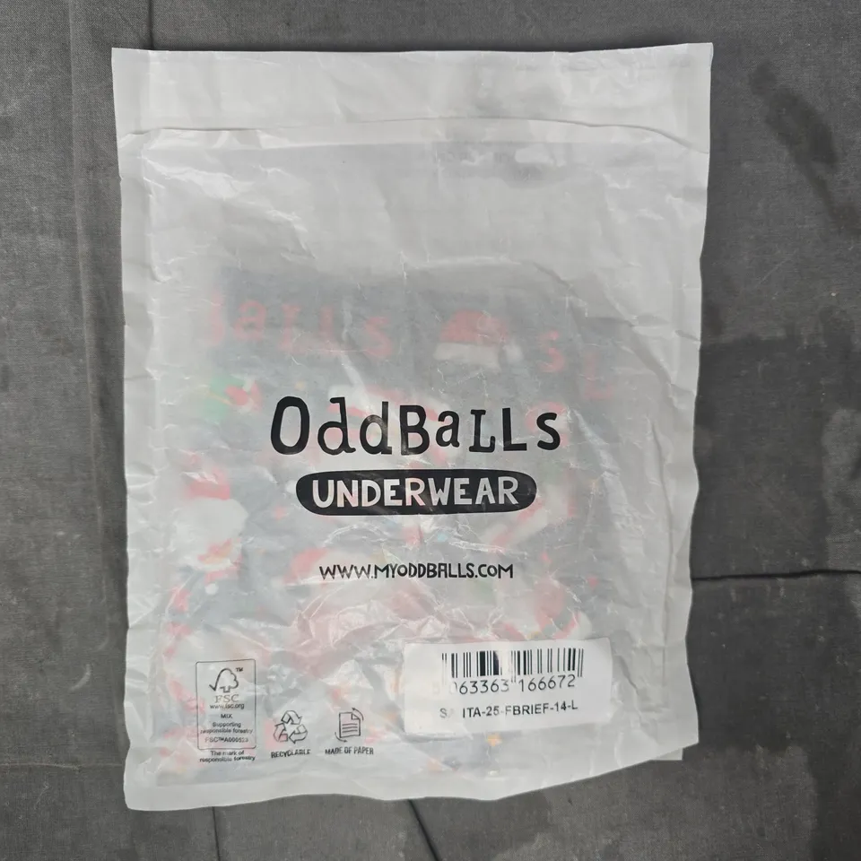 ODDBALLS SANTA BRIEFS SIZE 14
