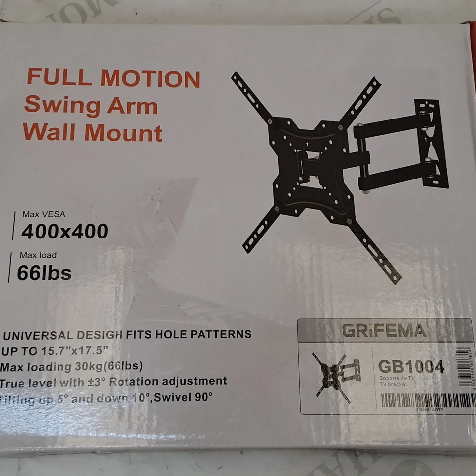 BOXED FULL MOTION SWING ARM WALL MOU T