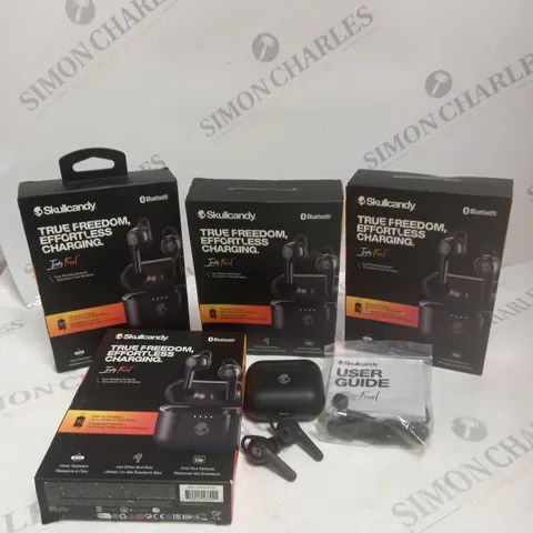 LOT OF 4 BOXED SKULLCANDY INDY FUEL WIRELESS EARPHONES