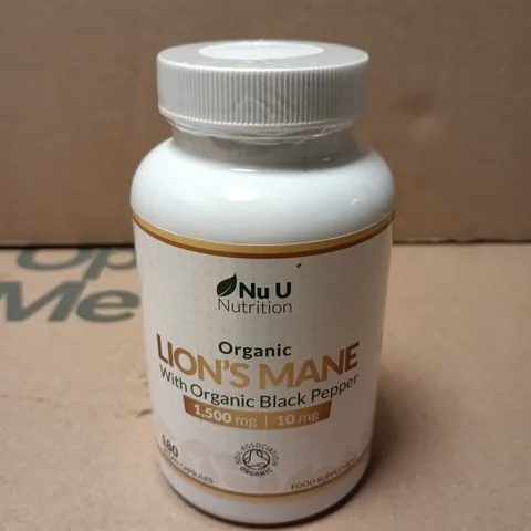 NUU NUTRITION ORGANIC LION'S MANE WITH ORGANIC BLACK PEPPER – 60 CAPSULES