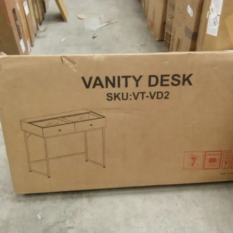 BOXED VANITY DESK WITH 2 DRAWERS (1 BOX)