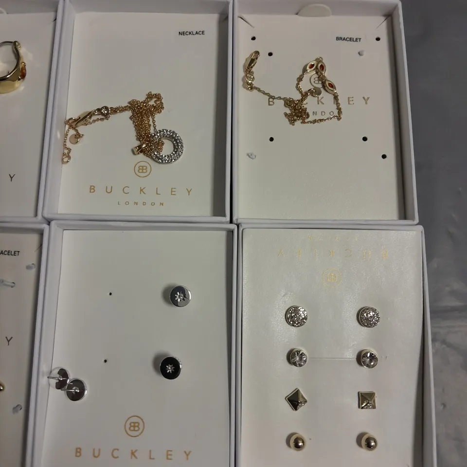 LOT OF 8 ASSORTED BOXED BUCKLEY LONDON JEWELLERY ITEMS