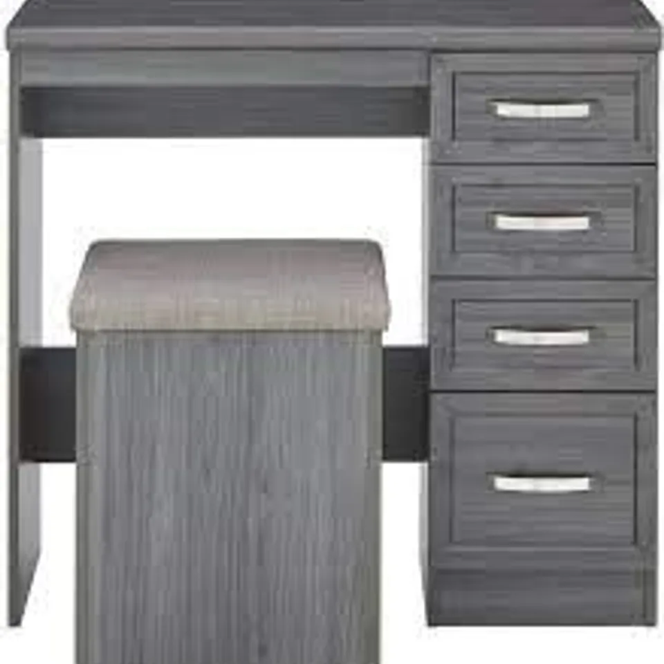 BOXED GRADE 1 CAMBERLEY DRESSING TABLE AND STOOL SET DARK OAK-EFFECT (1 BOX)