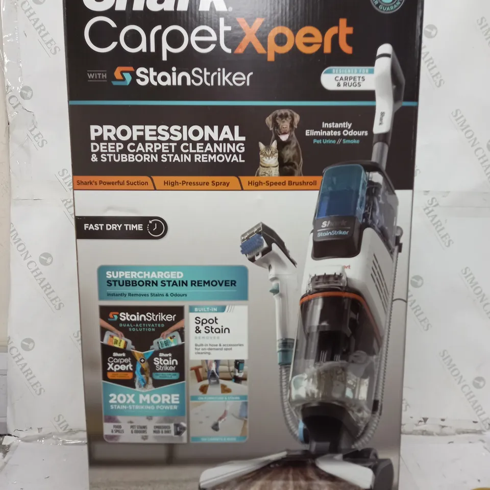 BOXED SHARK CARPET XPERT DEEP CARPET CLEANER & BUILT IN STAIN STRIKER EX200UK - COLLECTION ONLY