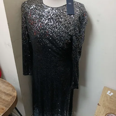M&S COLLECTION SEQUINED DRESS SIZE 12 REGULAR