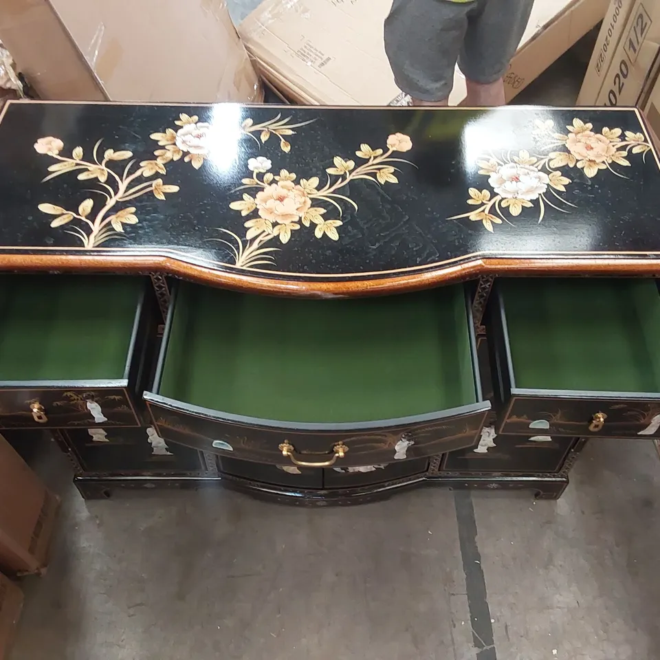 MOTHER OF PEARL BOW FRONT ORIENTAL CHINESE SIDEBOARD