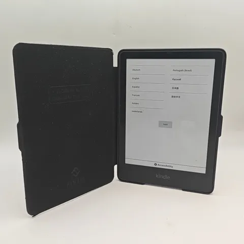 AMAZON KINDLE E-READER IN BLUE WITH FOLIO CASE - M2L4EK