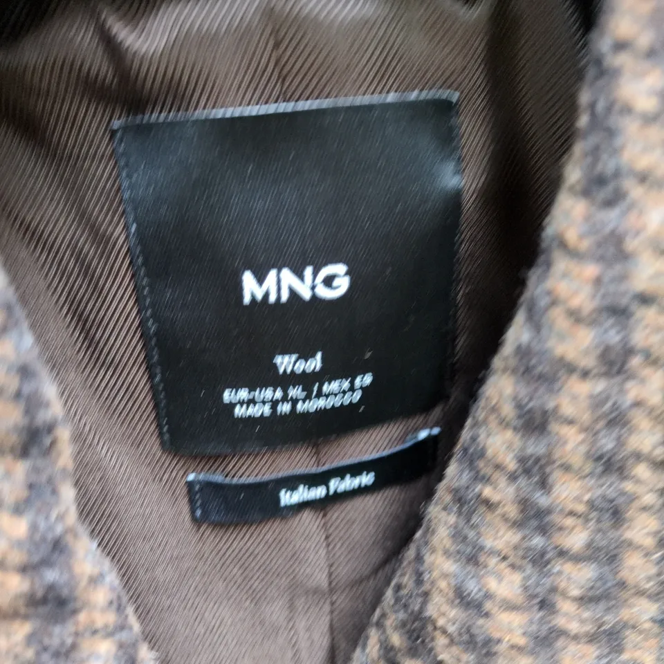 MNG WOOL COAT – BROWN CHECK, WOMEN'S DOUBLE-BREASTED