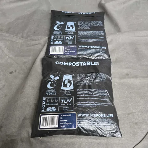 SEALED STEP ONE X2 ASSORTED BOXER BRIEF SIZE XL