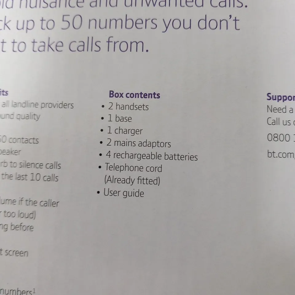 5 BRAND NEW BOXED BT BT2200 WITH CALL BLOCKING TWO HANDSETS HOME PHONES