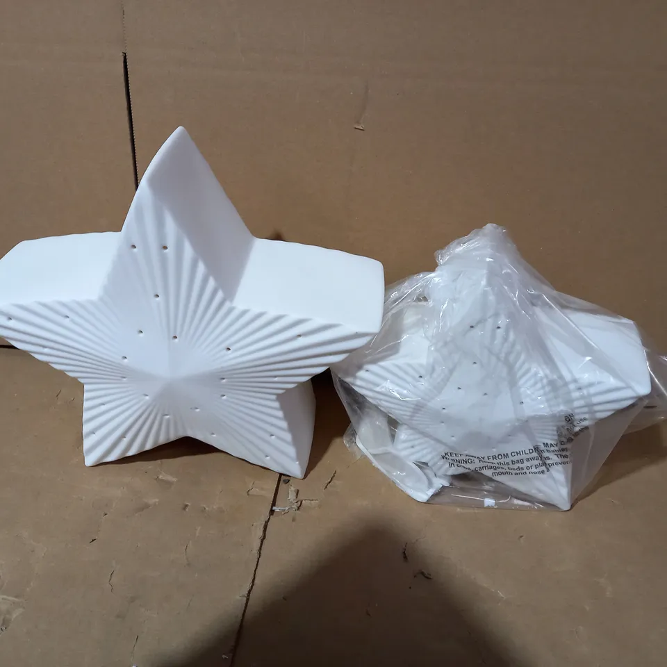 K BY KELLY HOPPEN SET OF 2 LARGE CERAMIC LIGHT UP ORNAMENTS