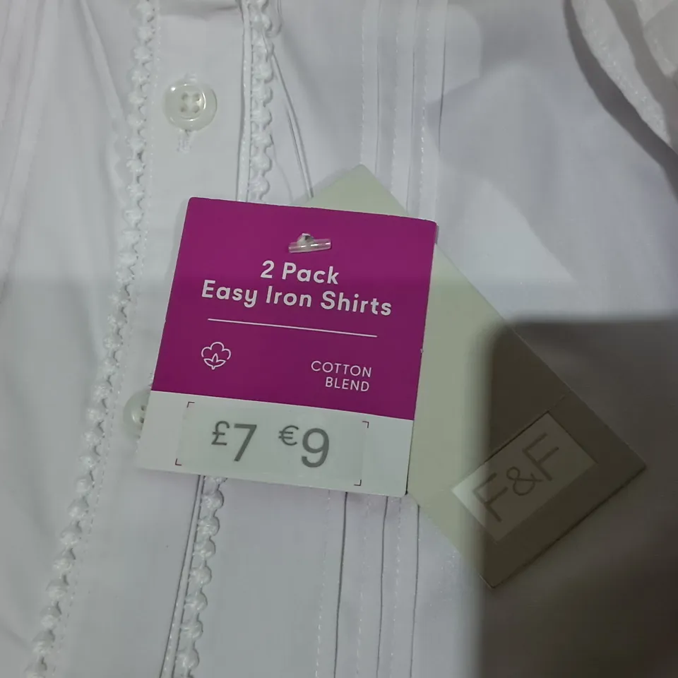 LOT OF APPROXIMATELY 120 WHITE EASY IRON 2-PACKS OF SHORT SLEEVE SHIRTS