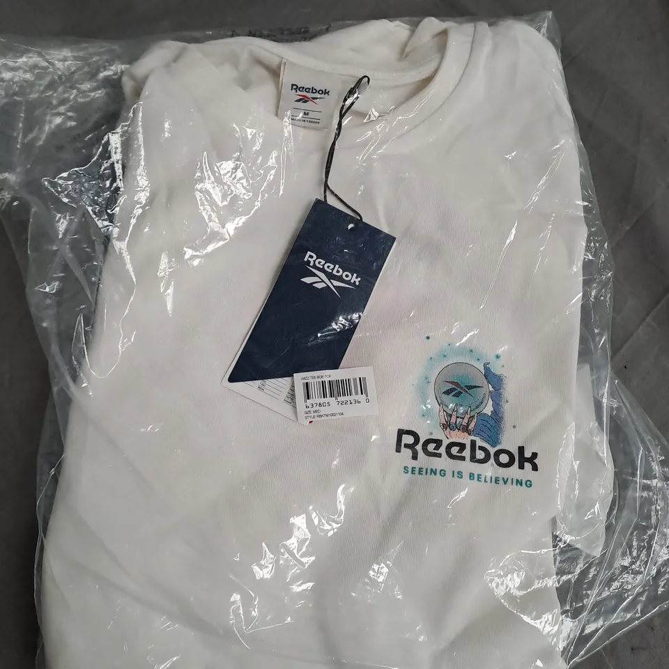 REEBOK WIZZARD T-SHIRT, WHITE - SIZE MEDIUM