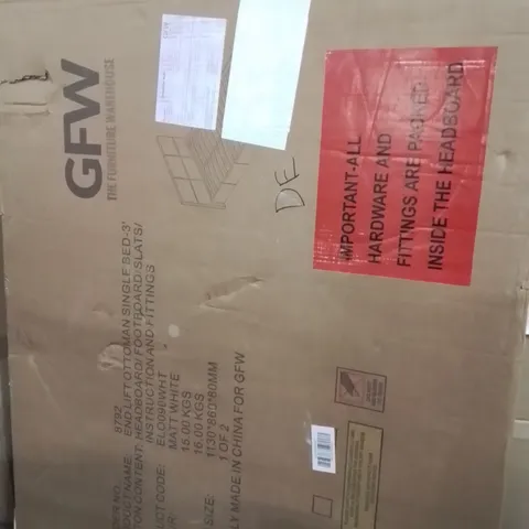 BOXED BEAIRD UPHOLSTERED SINGLE BED OTTOMAN ENDLIFT (2BOXES)