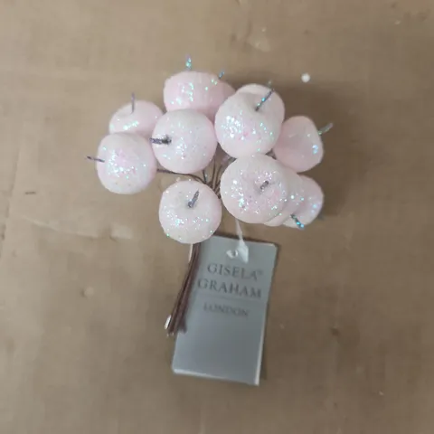 APPROXIMATELY 24 GISELA GRAHAM ARTIFICIAL SPARKLE PINK BERRY STEMS 