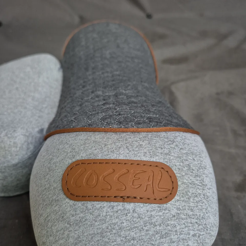 Cosseal massage Pillow – Grey/Charcoal with Brown Leather Patch