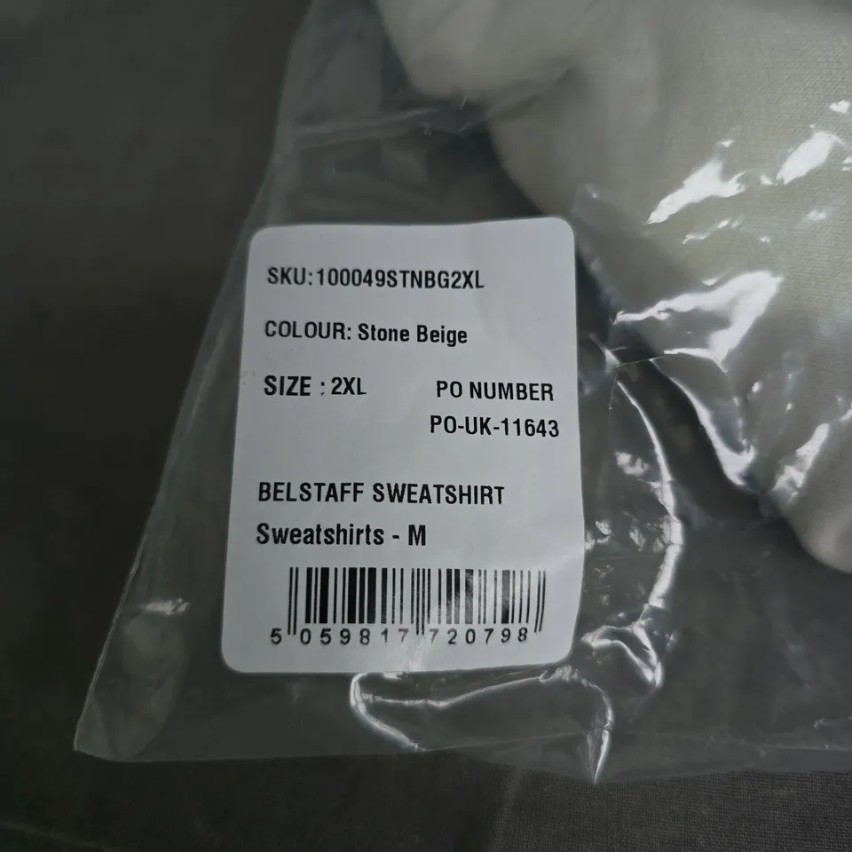 BELSTAFF SWEATSHIRT STONE BEIGE 2XL