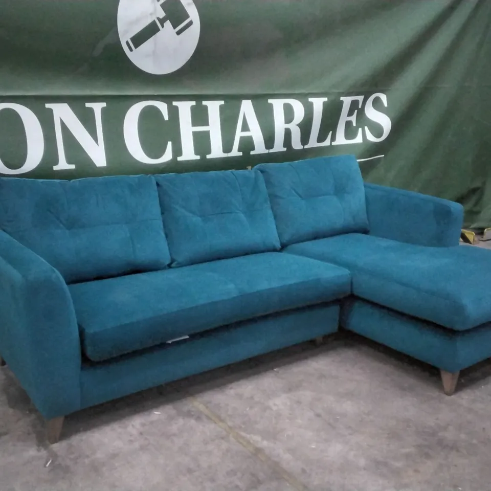 QUALITY BRITISH DESIGNER LOUNGE CO. DRAGON EYE FABRIC CHAISE CORNER SOFA 