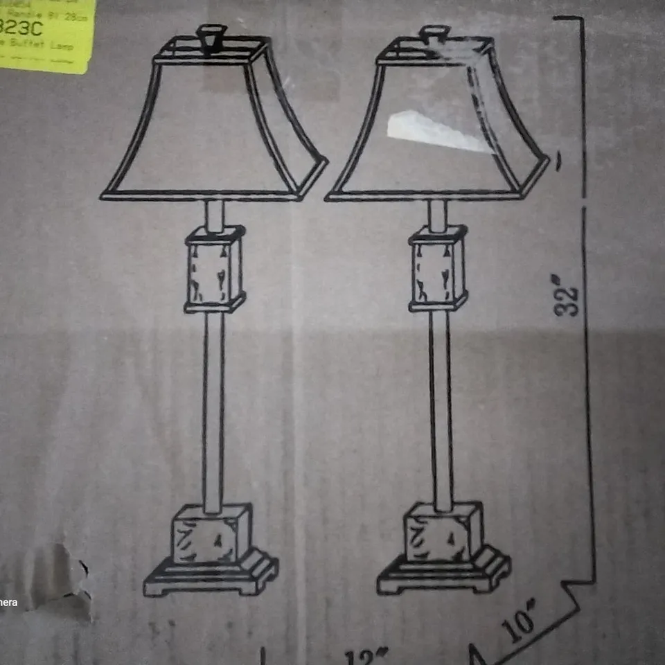 Boxed RANDLE 81 28CM BLACK NATURAL SLATE BUFFET LAMP