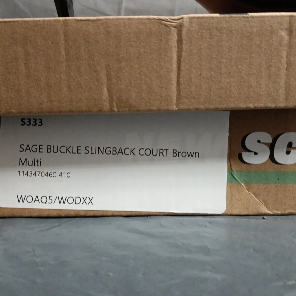 BOXED PAIR OFSCHUH SAGE BUCKLE SLINGBACK COURT SHOES – UK SIZE 8