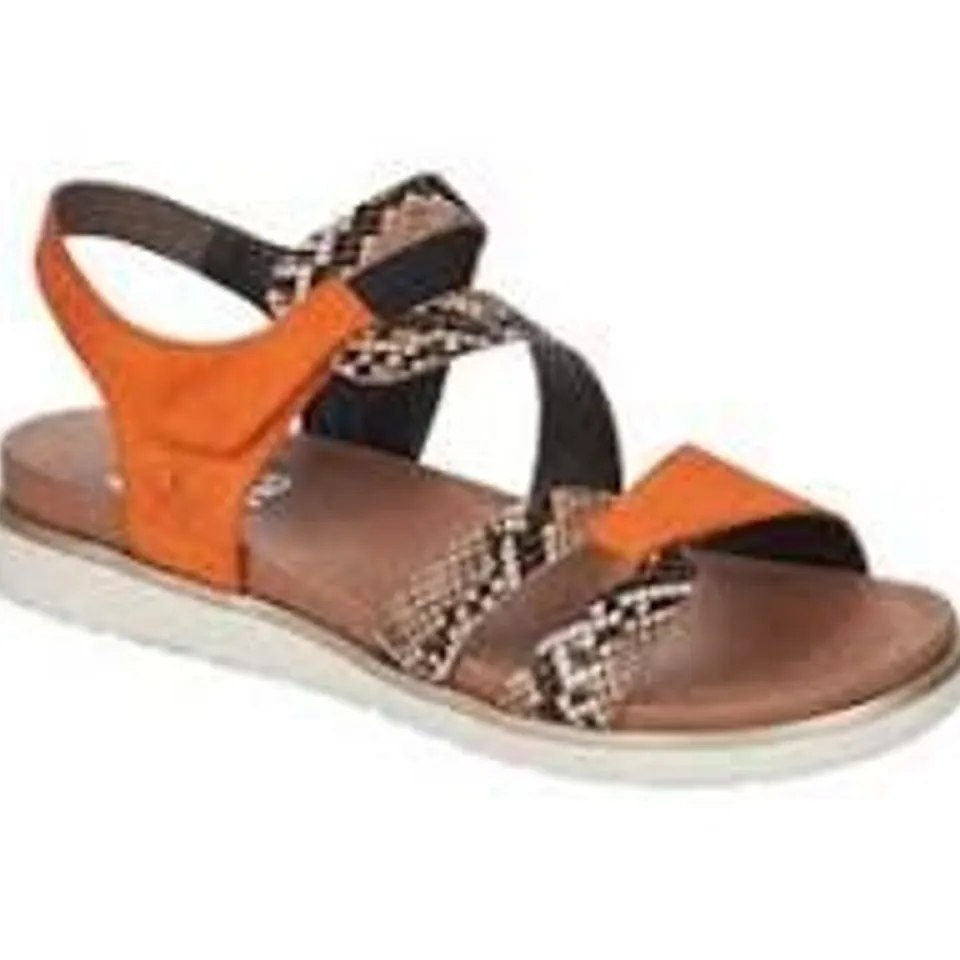 RIEKER ANTI-STRESS SANDALS ORANGE SNAKE PRINT DESIGN SIZE 6.5